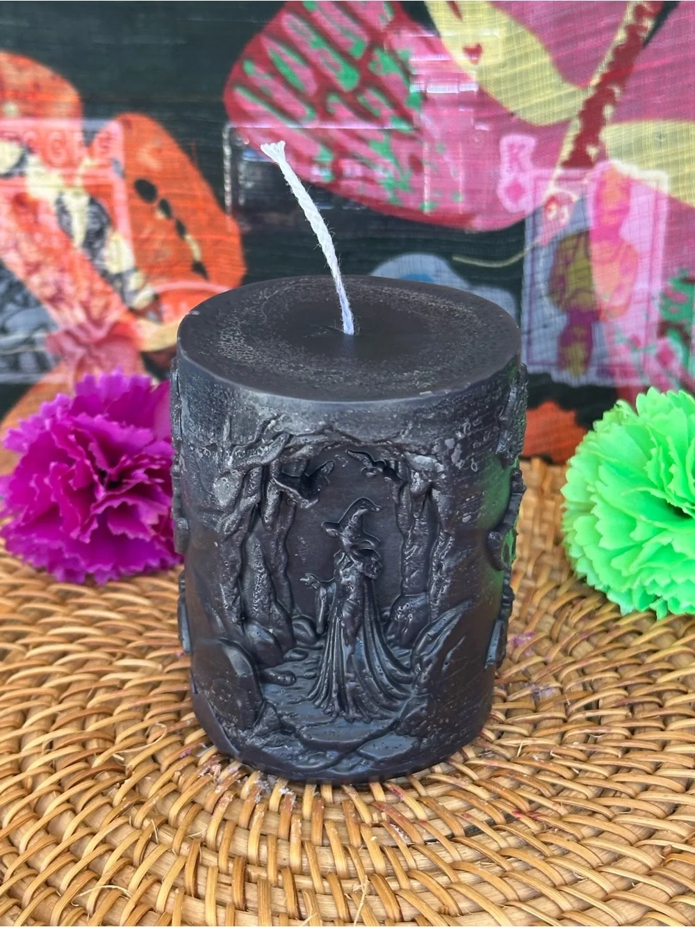 Black Witch in the Woods Pillar Candle